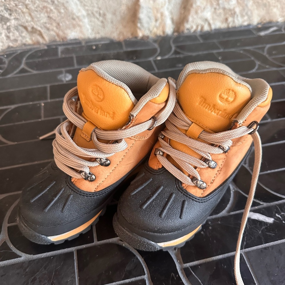 Timberland Kids' Black and Tan Boots